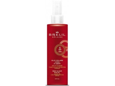 Brelil Professional Solare Olio Corpo & Capelli SPF6 - Защитое масло для волос и тела СЗФ 6, 150мл