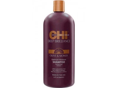 CHI Deep Brilliance Olive & Monoi Optimum Moisture Shampo - Увлажняющий шампунь для поврежденных волос 946мл