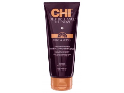 CHI Deep Brilliance Olive & Monoi Soothe & Protect - Защитный крем для кожи головы и волос 177мл