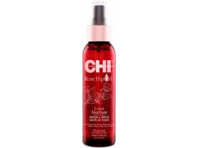CHI Rose Hip Oil Repair & Shine Leave-In Tonic - Несмываемый спрей с маслом розы и кератином 118мл