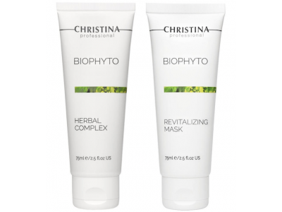 Christina Bio Phyto Gym Combo - Набор для тренировки кожи (Растительный пилинг + Восстанавливающая маска) 75 + 75мл