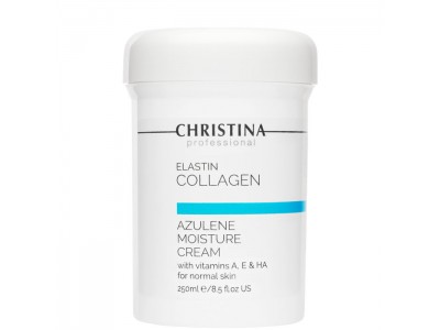 Christina Cream ElastinCollagen Azulene Moisture with Vit. A,E & HA - Увлажняющий крем с витаминами A, E и гиалуроновой кислотой для нормальной кожи 250мл