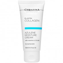 Christina Cream ElastinCollagen Azulene Moisture with Vit. A,E & HA - Увлажняющий крем с витаминами A, E и гиалуроновой кислотой для нормальной кожи 60мл
