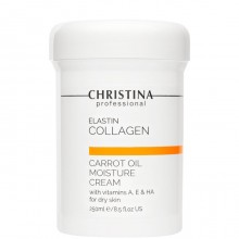 Christina Cream ElastinCollagen Carrot Oil Moisture with Vit. A, E & HA - Увлажняющий крем с витаминами A, E и гиалуроновой кислотой для сухой кожи 250мл