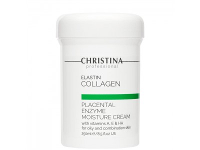 Christina Cream ElastinCollagen Placental Enzyme Moisture with Vit. A, E & HA - Увлажняющий крем с витаминами A, E и гиалуроновой кислотой для жирной и комбинированной кожи 250мл