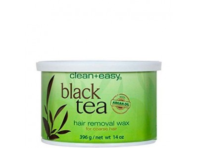 clean+easy Warm Wax Black tea - Тёплый воск в банке "Черный чай" (для жестких волос), 396гр