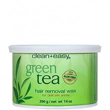 clean+easy Warm Wax Green tea - Тёплый воск в банке "Зеленый чай" с Алоэ Бикини 396гр