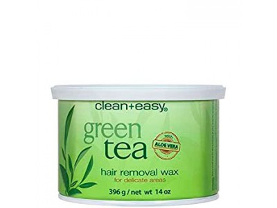 clean+easy Warm Wax Green tea - Тёплый воск в банке "Зеленый чай" с Алоэ Бикини 396гр