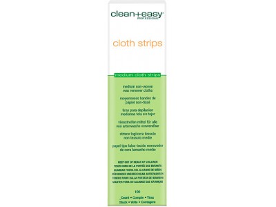 clean+easy Wax Cloth strips Medium - Бумажные ленты для тела 100шт