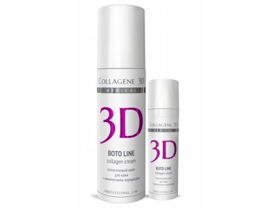 Collagene 3D Cream Boto Line - Проф Крем для лица с Syn®-ake комплексом, коррекция мимических морщин 150мл
