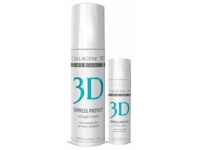 Collagene 3D Cream Express Protect - Проф Крем для лица с софорой японской, профилактика купероза, устранение темных кругов и отечности 150мл