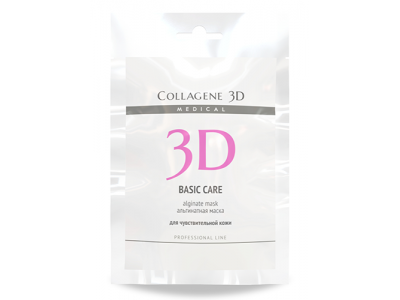 Collagene 3D Mask Basic Care - Проф Альгинатная маска для лица и тела с розовой глиной 30гр