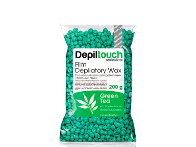 Depiltouch Film Depilatory Wax Green Tea - Горячий гранулированный плёночный воск Зелёный Чай 200гр