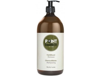 Farmagan Point Barber Hair & Beard Shampoo - Освежающий шампунь для волос и бороды 1000мл