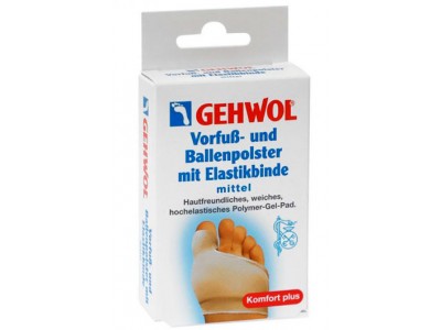 Gehwol Vorfub- and Ballenpolster mit Elastikbinde - Защитная подушка под плюсну и накладка на бол. палец из гель-полимера и эластичной ткани 1шт