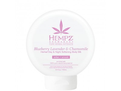 Hempz Herbal Body Blueberry Lavender & Chamomile Herbal Day & Night Softening Body Silk - Шёлк для лица и тела смягчающий Лаванда, Ромашка и Дикие Ягоды 250мл