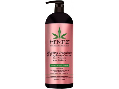 Hempz Pure Herbal Blushing Grapefruit & Raspberry Creme Conditioner - Кондиционер растительный Грейпфрут и Малина для сохранения цвета и блеска окрашенных волос 1000мл