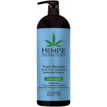 Hempz Pure Herbal Triple Moisture Replenishing Shampoo - Шампунь для Волос Тройное Увлажнение 1000мл