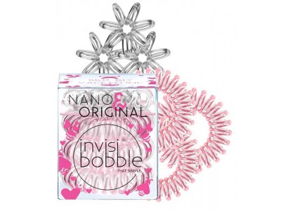Invisibobble Bee Mine Original (Rose Muse) + Nano (Crystal Clear) - Резинка-браслет для волос, цвет Прозрачный + Розовый 3 + 3шт