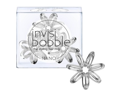 Invisibobble Nano Crystal Clear - Резинка-браслет для волос, цвет прозрачный 3шт
