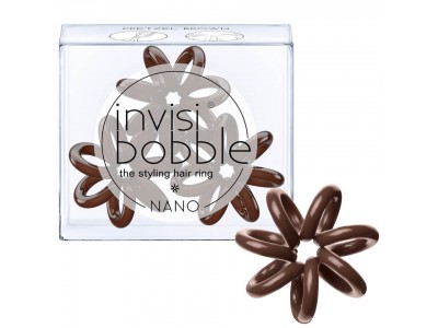 Invisibobble Nano Pretzel Brown - Резинка-браслет для волос, цвет коричневый 3шт
