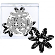 Invisibobble Nano True Black - Резинка-браслет для волос, цвет черный 3шт