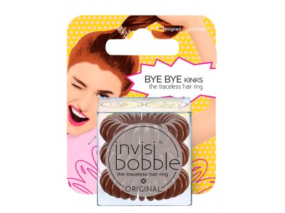 Invisibobble Original Pretzel Brown - Резинка-браслет для волос с подвесом, цвет Коричневый 3шт