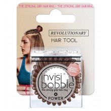 Invisibobble Power Pretzel Brown - Резинка-браслет для волос цвет с подвесом, Коричневый 3шт