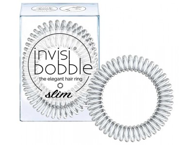 Invisibobble Slim Chrome Sweet Chrome - Резинка-браслет для волос, цвет Мерцающий серебрянный 3шт