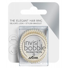 Invisibobble Slim Stay Gold - Резинка-браслет для волос с подвесом, цвет Золотистый 3шт