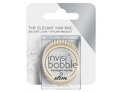 Invisibobble Slim Stay Gold - Резинка-браслет для волос с подвесом, цвет Золотистый 3шт