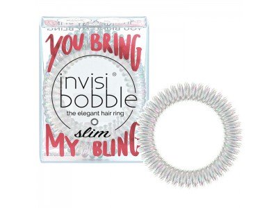 Invisibobble Slim You Bring my Bling - Резинка-браслет для волос, цвет Белый перламутр 3шт