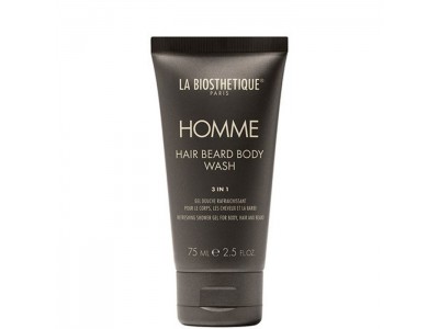 La Biosthetique Homme Hair Beard Body Wash 3 In 1 - Очищающий, увлажняющий и освежающий гель для тела, волос и бороды 75мл
