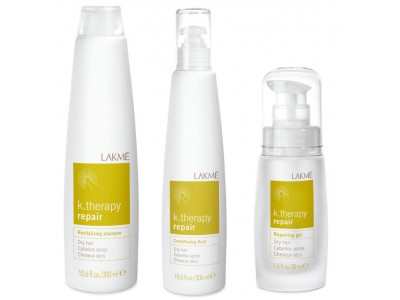 Lakme k.therapy Repair Gift Pack - Набор средств для восстановления волос (шампунь, флюид, гель) 300 + 300 + 30мл