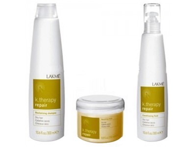 Lakme k.therapy Repair Pack - Набор для восстановления сухих волос (Шампунь, Кондиц.флюид, Маска) 300 + 300 + 250мл