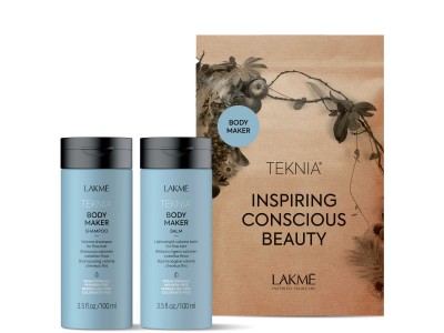 Lakme Teknia Body Maker Travel Pack - Дорожный набор для придания объема волосам шампунь + бальзам 100 + 100мл