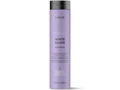 Lakme Teknia White Silver Shampoo - Тонирующий шампунь для нейтрализации желтого оттенка волос 300мл