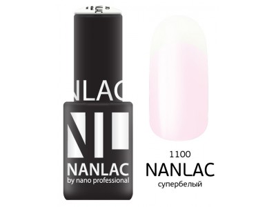 nano professional Nanlac - Гель-лак линия улыбки NL 1100 супербелый 6мл