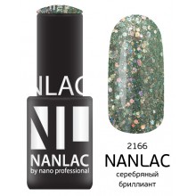 nano professional Nanlac - Гель-лак Металлик NL 2166 серебряный бриллиант 6мл