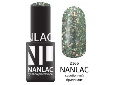 nano professional Nanlac - Гель-лак Металлик NL 2166 серебряный бриллиант 6мл