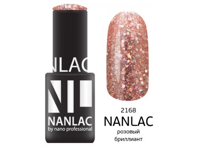 nano professional Nanlac - Гель-лак Металлик NL 2168 розовый бриллиант 6мл