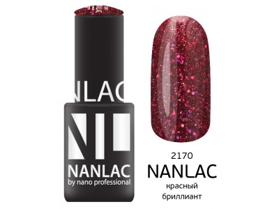 nano professional Nanlac - Гель-лак Металлик NL 2170 красный бриллиант 6мл