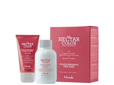 Nook The Nectar Color Preserve Kit Fine - Кондиционер + Шампунь для ухода за окрашенными Тонкими волосами 50 + 100мл