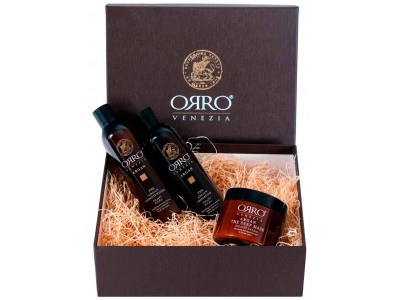 ORRO Holiday Set Argan - Подарочный набор с маслом Арганы (Шампунь + Кондиционер + Маска) 250 + 250 + 250мл