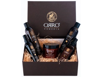 ORRO Holiday Set Argan - Подарочный набор СПА-уход (Шампунь + Кондиционер + Маска + Аргановое масло + Спрей маска) 250 + 250 + 250 + 100 + 150мл
