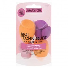 Real Techniques Miracle Complexion Sponges - Набор спонжей для макияжа Оранжевый/Розовый 2 + 3 + 1шт