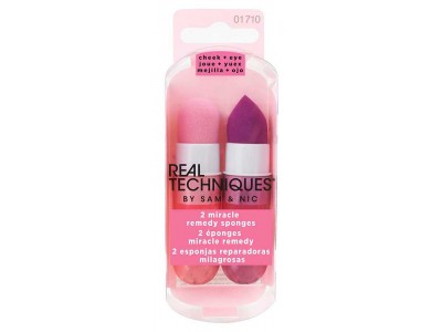 Real Techniques Miracle Remedy Sponges - Набор спонжей для макияжа Розовый/Фиолетовый 1 + 1шт