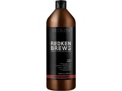 Redken Brews 3-in-1 Shampoo, Conditioner And Body Wash - 3 в 1 шампунь, кондиционер и гель для душа 1000мл