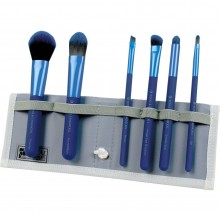 Royal & Langnickel Moda Total Face Set Blue - Набор кистей для макияжа лица в чехле Синий 6шт