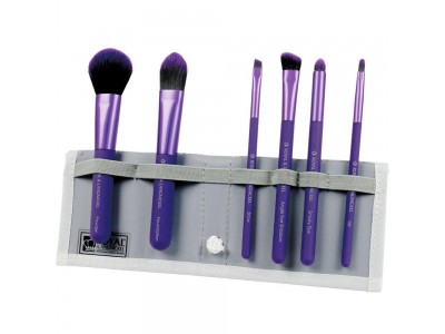Royal & Langnickel Moda Total Face Set Purple - Набор кистей для макияжа лица в чехле Фиолетовый 6шт